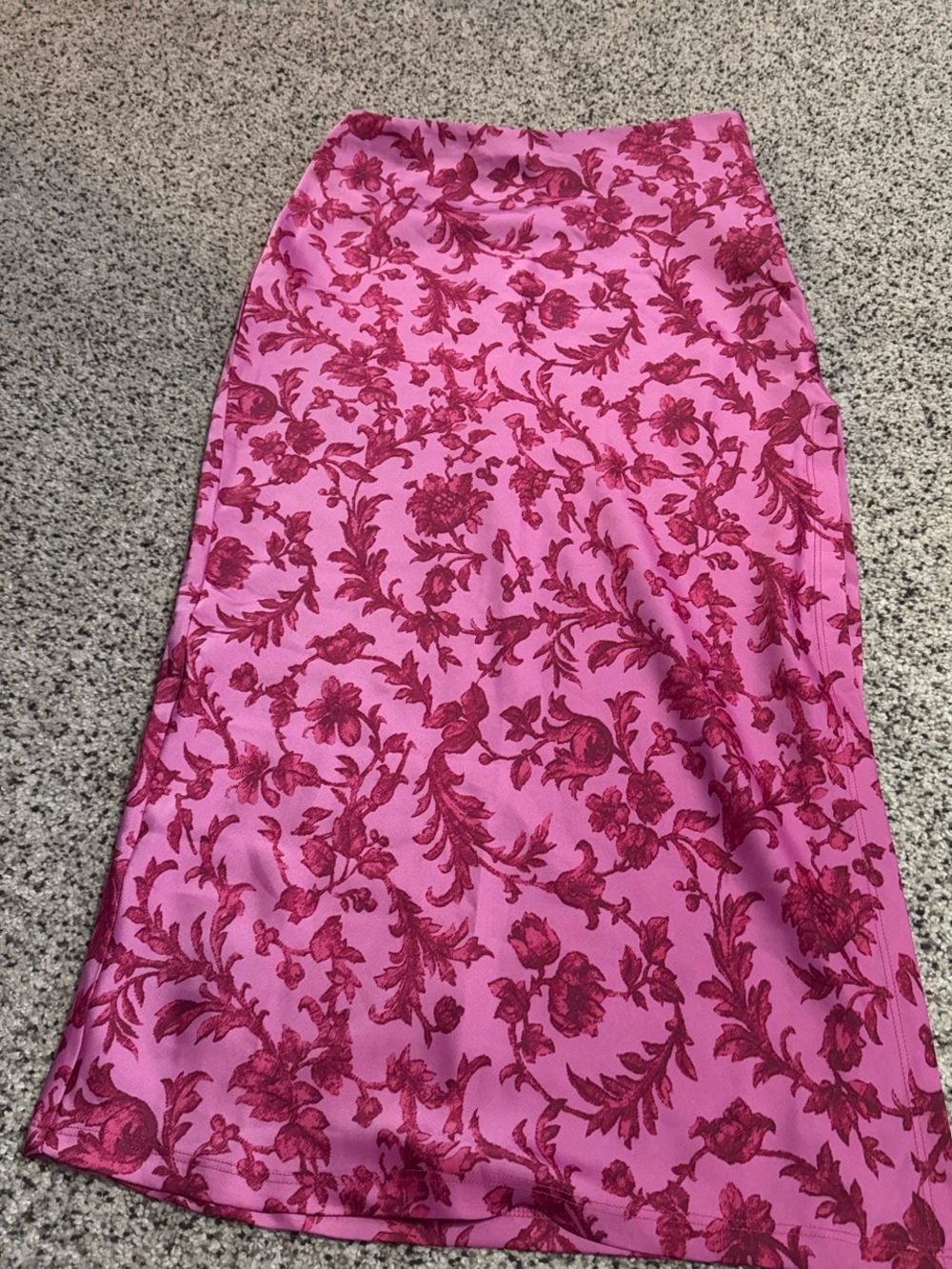 Pink Floral Midi Skirt